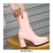 Round Toe Chunky Heels Side Zipper AnkleHighs Autumn Rain Boots - Pink