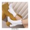 Round Toe Chunky Heels Side Zipper AnkleHighs Autumn Rain Boots - White