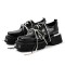 Square Toe Gothic Punk Style Lace Up Derby Style Creepers Loafers - Black