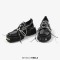 Square Toe Gothic Punk Style Lace Up Derby Style Creepers Loafers - Black