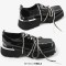Square Toe Gothic Punk Style Lace Up Derby Style Creepers Loafers - Black
