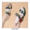Peep Toe Platforms Snake Print Wedges Sandals - Green