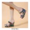 Peep Toe Platforms Snake Print Wedges Sandals - Green
