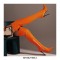 Pointed Toe Stiletto Heels Over the Knee Side Zipper Satin Boots  - Orange