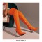 Pointed Toe Stiletto Heels Over the Knee Side Zipper Satin Boots  - Orange