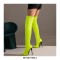 Pointed Toe Stiletto Heels Over the Knee Side Zipper Satin Boots  - Yellow