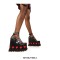 Round Toe Platforms Sweet Hearts Ankle Buckle Straps Mary Janes Wedges Pumps - Black