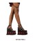 Round Toe Platforms Sweet Hearts Ankle Buckle Straps Mary Janes Wedges Pumps - Black