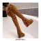 Round Toe Platforms Over The Knee Snake Print Chunky Heels Zipper Booties - Orange