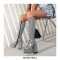Round Toe Chunky Heels Platforms Knee Highs Crowbar Print Booties with Side Zipper - Black White