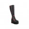 Round Toe Platforms Wedges Heels Sweetheart Punk Winter Boots with Side Zipper - Black