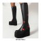 Round Toe Platforms Wedges Heels Sweetheart Punk Winter Boots with Side Zipper - Black