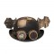 Steampunk Bowler Patch Decorated Halloween Gothic Carnivale Googles Hats - Black