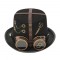 Steampunk Bowler Scissors Decorated Halloween Gothic Carnivale Googles Hats - Black