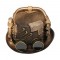 Steampunk Bowler Patch Decorated Halloween Gothic Carnivale Googles Hats - Brown