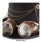 Steampunk Bowler Patch Decorated Halloween Gothic Carnivale Googles Hats - Brown