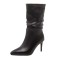 Pointed Toe Stiletto Heels Ankle Highs Sexy Boots - Black Faux Leather