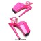 Peep Toe Stiletto Heels Smooth Ankle Cross Straps Platforms Sandals  - Pink Patent