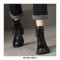 Round Toe Platforms LaceUp English Style Vintage Safari Boots with Back Zipper - Black