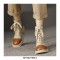 Round Toe Platforms LaceUp English Style Vintage Safari Boots with Back Zipper - Apricot Brown