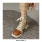Round Toe Platforms LaceUp English Style Vintage Safari Boots with Back Zipper - Apricot Brown