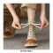 Round Toe Platforms LaceUp English Style Vintage Safari Boots with Back Zipper - Apricot Brown