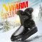 Round Toe Pull On Cute Winter Flats Boots - Black