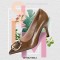 Pointed Toe Stiletto Heels Office Style Buckle Crystal Decorated Vintage Pumps - Black