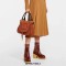 Chunky Heels Round Toe Socks Vintage Platforms Boots - Brown