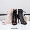 Peep Toe Stiletto Heels Fletwork Lace Up Spring Ankle Highs Buckle Straps Summer Sandals Pumps - Black