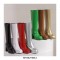 Round Toe Chunky Heels Side Zipper KneeHigh Autumn Rain Boots - Red