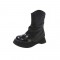 Round Toe Platforms Autumn Rain Boots with Back Zipper - Black