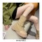 Round Toe Platforms Autumn Rain Boots with Back Zipper - Brown
