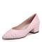 Pointed Toe Shallow Mouth Thick Low Heeled Flats - Pink