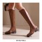 Round Toe Knee Highs Vintage Braid Decorated Biker Rider Side Zipper Equestrian Boots - Auburn