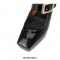 Square Toe Chunky Heels Platforms Matte Mary Janes Pumps - Black 