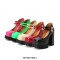 Square Toe Chunky Heels Platforms Mary Janes Pumps - Rose Red