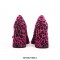 Square Toe Chunky Heels Mary Janes Leopard Shoes - Rose Red