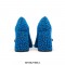 Square Toe Chunky Heels Mary Janes Leopard Shoes - Blue