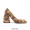 Square Toe Chunky Heels Retro Army Pattern Shoes - Camouflage