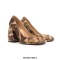Square Toe Chunky Heels Retro Army Pattern Shoes - Camouflage