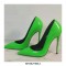 Pointed Toe Stiletto Heels Fluorescent Patent Pumps - Green