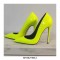 Pointed Toe Stiletto Heels Fluorescent Patent Pumps - Yellow