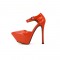 Pointed Toe Stiletto Heels Platforms Ankle Buckle Straps Mary Janes Dorsay Pumps - Orange