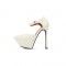 Pointed Toe Stiletto Heels Platforms Ankle Buckle Straps Mary Janes Dorsay Pumps - White