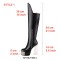 Square Toe Platforms Over The Knee Chunky Transparent Heels Boots - Black