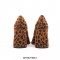 Square Toe Chunky Heels Leopard Pattern Shoes - Brown