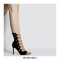 Pointed Toe Metal Chain Stiletto Gladiator Pumps with Back Zipper - Black