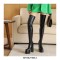 Round Toe Over The Knee Chunky Heels Side Zipper Platforms Super Sexy Boots - Black