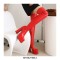 Round Toe Over The Knee Chunky Heels Side Zipper Platforms Super Sexy Boots - Red